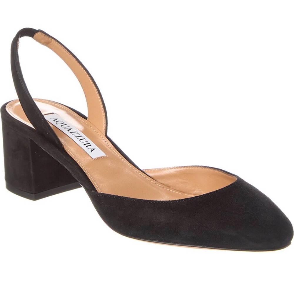 Aquazzura Talita 50mm Black Suede Heels 36